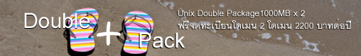 hosting Double Pack 2 Domain 1000MB x 2 แถมฟรี 2 โดเมน 2200 บาทต่อปี